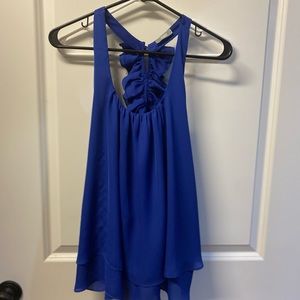 Royal blue rhinestone back detail tank top
